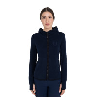 Dames fleece trui met rits Equestro Marineblazer Marineblauw