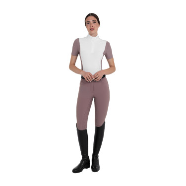 Damesbroek full grip met hoge taille in bi-stretch technische stof Equestro dames Gewei Beige