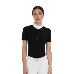 Dames wedstrijdpolo met korte mouwen met strass Equestro