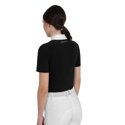 Dames wedstrijdpolo met korte mouwen met strass Equestro