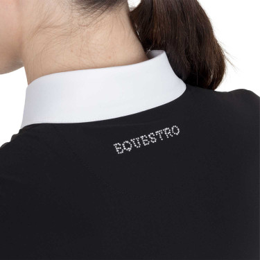 Dames wedstrijdpolo met korte mouwen met strass Equestro