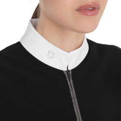 Dames wedstrijdpolo met korte mouwen met strass Equestro