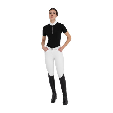 Dames wedstrijdpolo met korte mouwen met strass Equestro