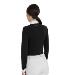 Dameswedstrijdpolo met lange mouwen met strass Equestro dames