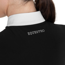 Dameswedstrijdpolo met lange mouwen met strass Equestro dames
