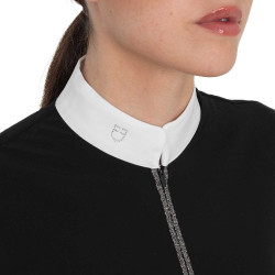 Dameswedstrijdpolo met lange mouwen met strass Equestro dames
