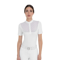 Dameswedstrijdpolo met tule inzetten Equestro dames Dameswedstrijdpolo met tule inzetten Equestro dames