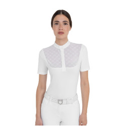 Dameswedstrijdpolo met tule inzetten Equestro dames