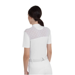 Dameswedstrijdpolo met tule inzetten Equestro dames