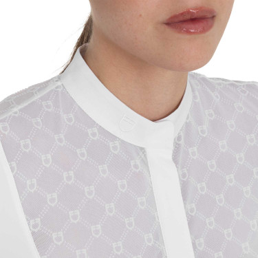 Dameswedstrijdpolo met tule inzetten Equestro dames