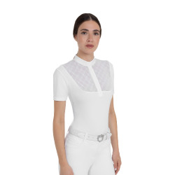 Dameswedstrijdpolo met tule inzetten Equestro dames