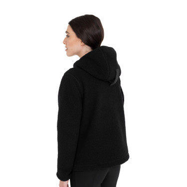 Dameshoodie van teddyfleece met capuchon en rits Equestro dames Zwart / zwart Dameshoodie van teddyfleece met capuchon en rits Equestro dames Zwart / zwart