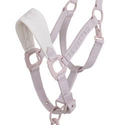 Technische halster met dubbele verstelling en rubber beklede gespen Equestro Violet vilt / zandwit Technische halster met dubbele verstelling en rubber beklede gespen Equestro Violet vilt / zandwit