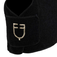 Staldeken van teddy-fleece Equestro Zwart / antiek wit