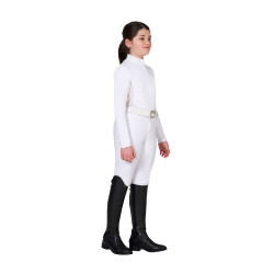 Wedstrijdpolo voor meisjes met micromesh-inzetten Equestro kinderen