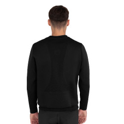 Heren crewneck technische sweater met micro mesh inzetstukken Equestro Heren crewneck technische sweater met micro mesh inzetstukken Equestro