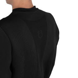 Heren crewneck technische sweater met micro mesh inzetstukken Equestro Heren crewneck technische sweater met micro mesh inzetstukken Equestro