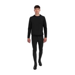Heren crewneck technische sweater met micro mesh inzetstukken Equestro Heren crewneck technische sweater met micro mesh inzetstukken Equestro