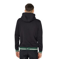Herenhoodie met ritssluiting Equestro heren Zwart / dennengroen