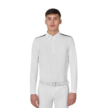 Herenwedstrijdpolo met lange mouwen en mesh inzetten Equestro heren
