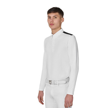 Herenwedstrijdpolo met lange mouwen en mesh inzetten Equestro heren