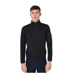 Herenfleece met hoge kraag van fleece met driekwart ritssluiting Equestro heren