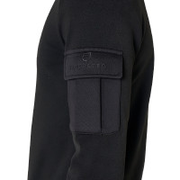 Herenfleece met hoge kraag van fleece met driekwart ritssluiting Equestro heren Zwart