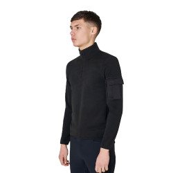 Herenfleece met hoge kraag van fleece met driekwart ritssluiting Equestro heren