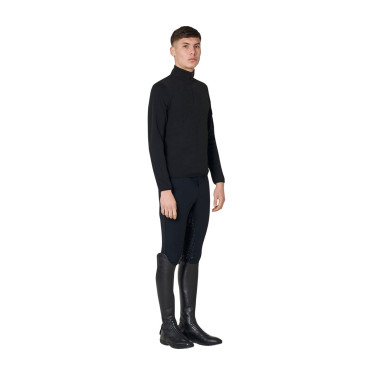 Herenfleece met hoge kraag van fleece met driekwart ritssluiting Equestro heren