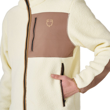 Herenhoodie van teddypile met voorzak Equestro heren