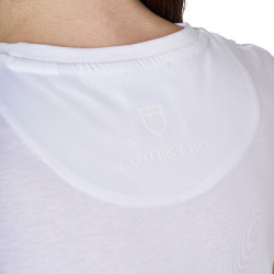 Dames T-shirt met Equestro-logo in folie Wit / zilver
