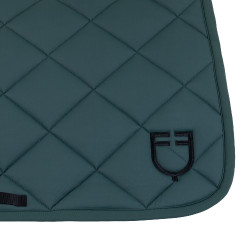 Springzadelonderlegger met ruitstiksel en geborduurd Equestro-logo Donkergroen / zwart