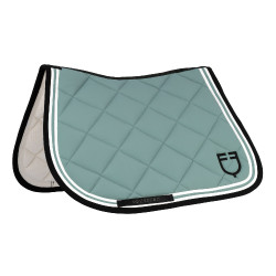 Zadeldek spring Double Stripes in technische stof Equestro Leigrijs / zwart