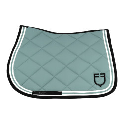 Zadeldek spring Double Stripes in technische stof Equestro Leigrijs / zwart