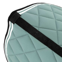 Zadeldek spring Double Stripes in technische stof Equestro Leigrijs / zwart