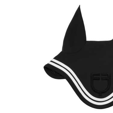 Oornetje Double Stripes in technische stof Equestro Zwart