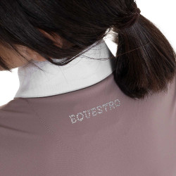 Wedstrijdpoloshirt voor meisjes met lange mouwen met strass Equestro kinderen