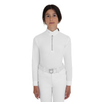 Wedstrijdpoloshirt voor meisjes met lange mouwen met strass Equestro kinderen