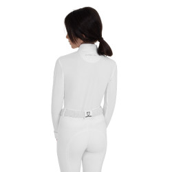 Wedstrijdpoloshirt voor meisjes met lange mouwen met strass Equestro kinderen