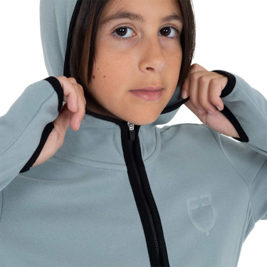 Unisex kinderfleece met rits Equestro Leigrijs
