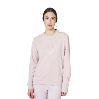 Dames sweatshirt met ronde hals in fleece Equestro Viltachtig violet