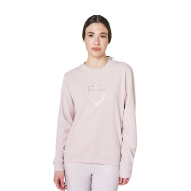 Dames sweatshirt met ronde hals in fleece Equestro Viltachtig violet