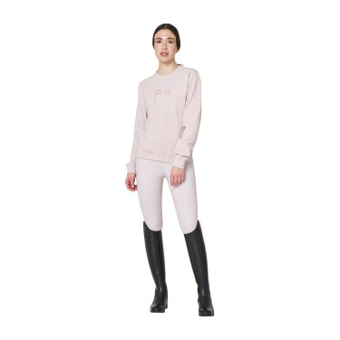 Dames sweatshirt met ronde hals in fleece Equestro Viltachtig violet