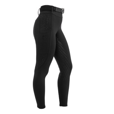 Dameslegging met hoge taille met riemlussen en strass Equestro dames