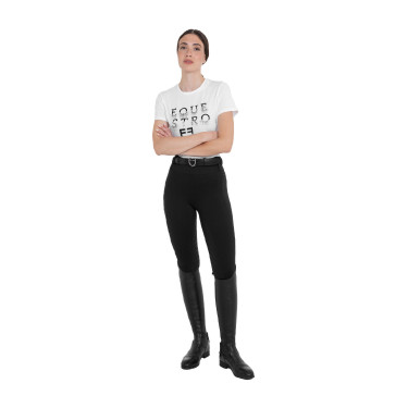 Dameslegging met hoge taille met riemlussen en strass Equestro dames