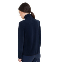Damesfleece met hoge kraag in fleece met driekwart ritssluiting Equestro dames Marineblazer Marineblauw