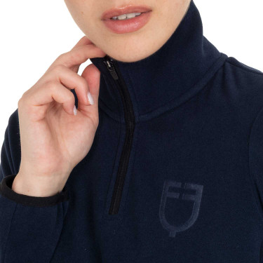 Damesfleece met hoge kraag in fleece met driekwart ritssluiting Equestro dames