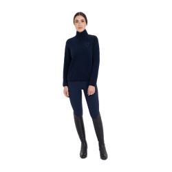 Damesfleece met hoge kraag in fleece met driekwart ritssluiting Equestro dames