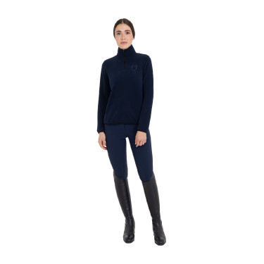 Damesfleece met hoge kraag in fleece met driekwart ritssluiting Equestro dames