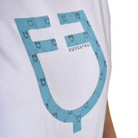 Dames T-shirt met fluwelen monogramlogo Equestro